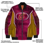 customized cleveland cavaliers power plate wine bomber jacket best selling