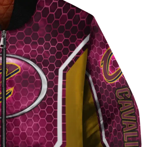 customized cleveland cavaliers power plate wine bomber jacket premium grade