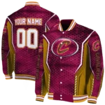 customized cleveland cavaliers power plate wine varsity jacket best selling.webp