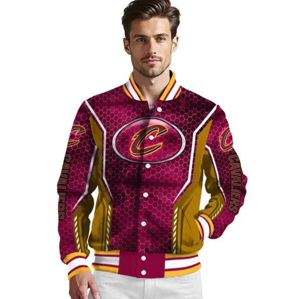 customized cleveland cavaliers power plate wine varsity jacket high quality.webp