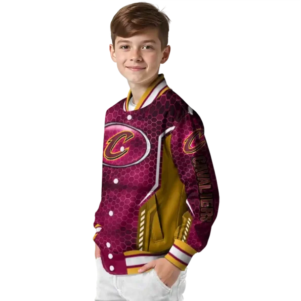 customized cleveland cavaliers power plate wine varsity jacket trendy.webp