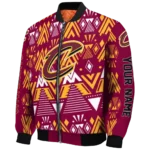customized cleveland cavaliers pyramid shapes wine bomber jacket best selling