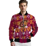 customized cleveland cavaliers pyramid shapes wine bomber jacket best selling