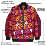 customized cleveland cavaliers pyramid shapes wine bomber jacket best selling