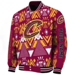 customized cleveland cavaliers pyramid shapes wine varsity jacket best selling.webp