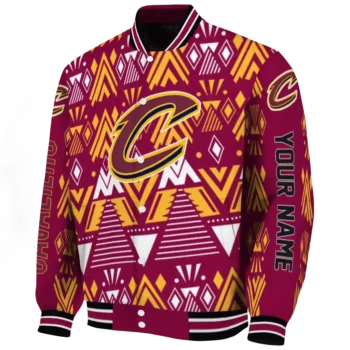 customized cleveland cavaliers pyramid shapes wine varsity jacket best selling.webp