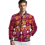customized cleveland cavaliers pyramid shapes wine varsity jacket best selling.webp