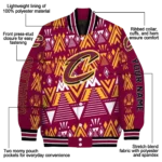 customized cleveland cavaliers pyramid shapes wine varsity jacket best selling.webp