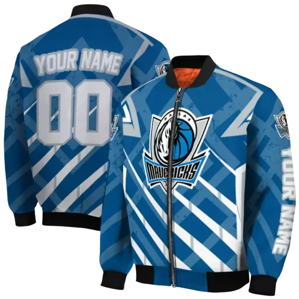 customized dallas mavericks chevron angles blue bomber jacket fashion forward