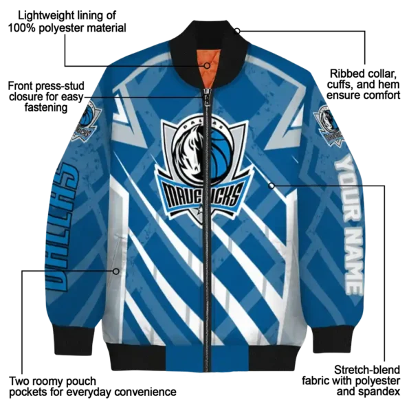 customized dallas mavericks chevron angles blue bomber jacket new arrival