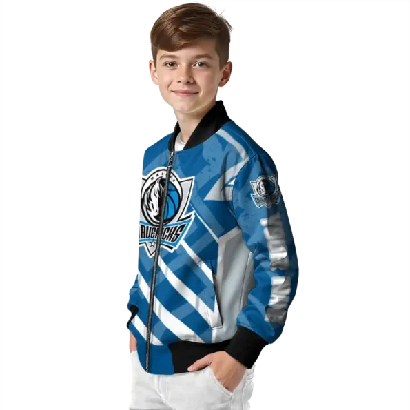 customized dallas mavericks chevron angles blue bomber jacket trendy