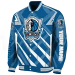 customized dallas mavericks chevron angles blue varsity jacket best selling.webp
