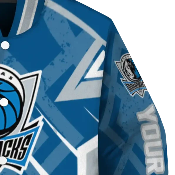 customized dallas mavericks chevron angles blue varsity jacket premium grade.webp