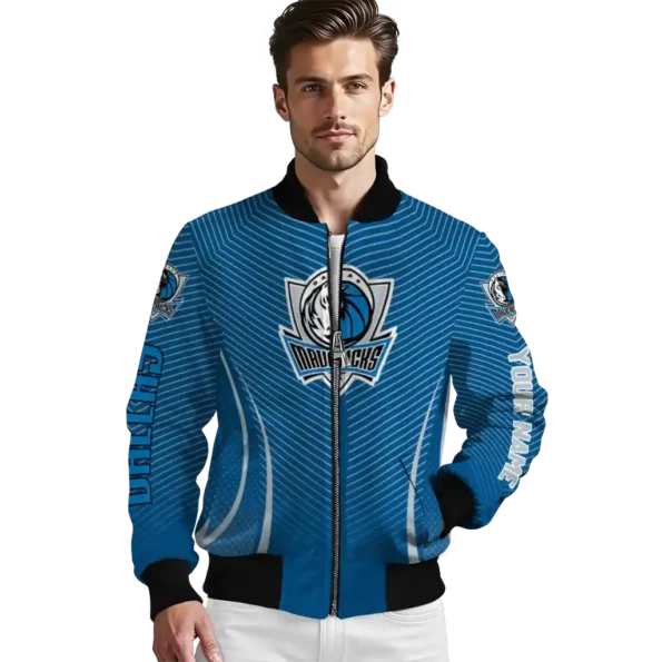 customized dallas mavericks chevron arrow blue bomber jacket high quality