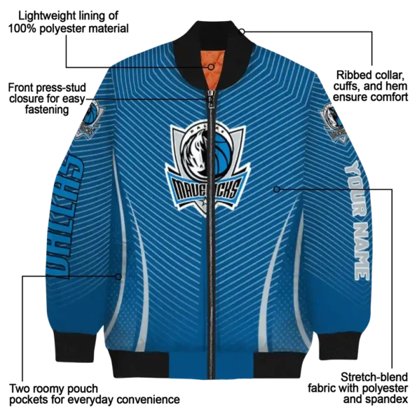 customized dallas mavericks chevron arrow blue bomber jacket new arrival
