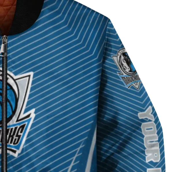 customized dallas mavericks chevron arrow blue bomber jacket premium grade