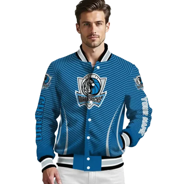 customized dallas mavericks chevron arrow blue varsity jacket high quality.webp