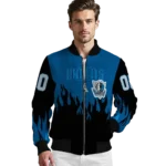 customized dallas mavericks flame border blue black bomber jacket best selling
