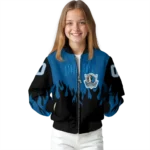 customized dallas mavericks flame border blue black bomber jacket best selling