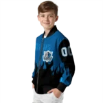 customized dallas mavericks flame border blue black bomber jacket best selling