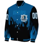 customized dallas mavericks flame border blue black varsity jacket best selling.webp