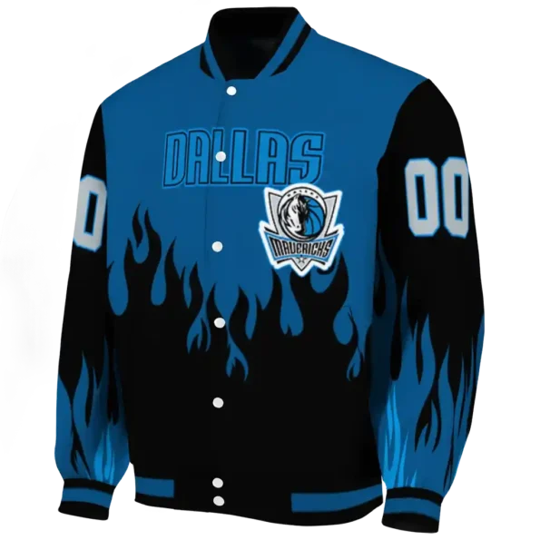 customized dallas mavericks flame border blue black varsity jacket best selling.webp