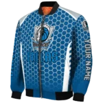 customized dallas mavericks hexagon grid blue bomber jacket best selling