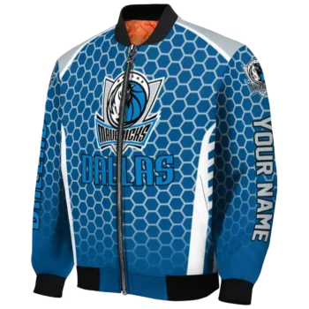customized dallas mavericks hexagon grid blue bomber jacket best selling