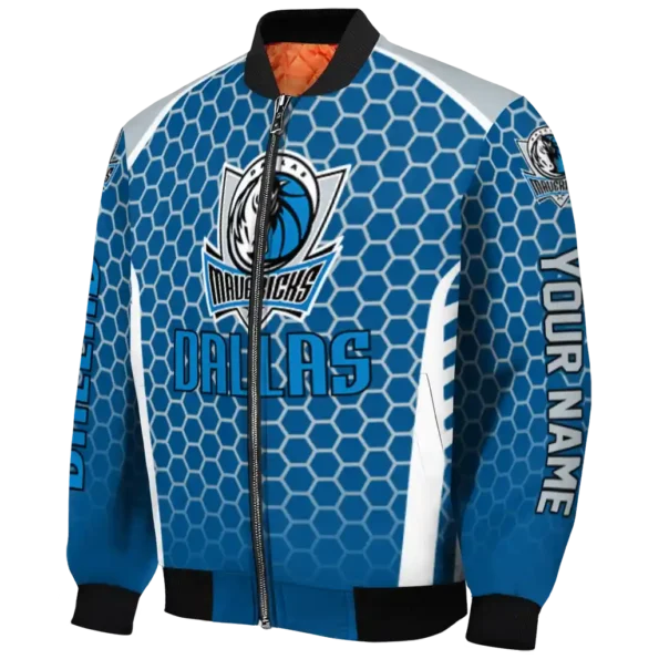 customized dallas mavericks hexagon grid blue bomber jacket best selling