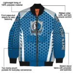 customized dallas mavericks hexagon grid blue bomber jacket best selling