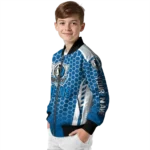 customized dallas mavericks hexagon grid blue bomber jacket best selling