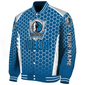 customized dallas mavericks hexagon grid blue varsity jacket best selling.webp