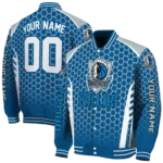 customized dallas mavericks hexagon grid blue varsity jacket best selling.webp