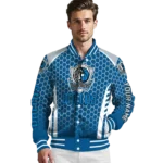 customized dallas mavericks hexagon grid blue varsity jacket best selling.webp