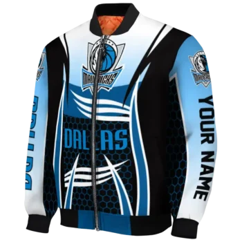 customized dallas mavericks mesh effect blue black bomber jacket best selling