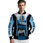 customized dallas mavericks mesh effect blue black bomber jacket best selling