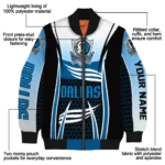 customized dallas mavericks mesh effect blue black bomber jacket best selling