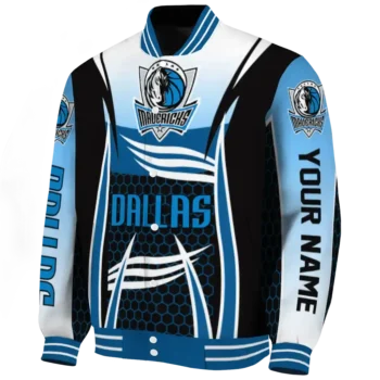 customized dallas mavericks mesh effect blue black varsity jacket best selling.webp