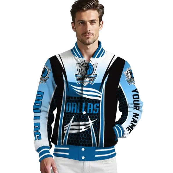 customized dallas mavericks mesh effect blue black varsity jacket high quality.webp