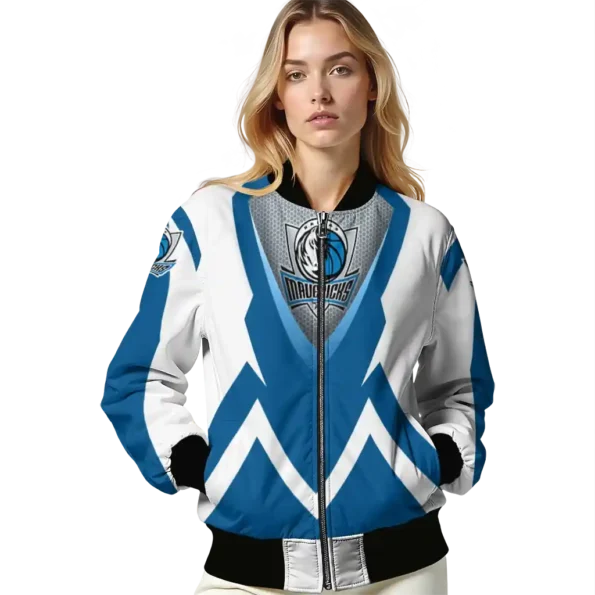 customized dallas mavericks v stripes blue white bomber jacket latest model
