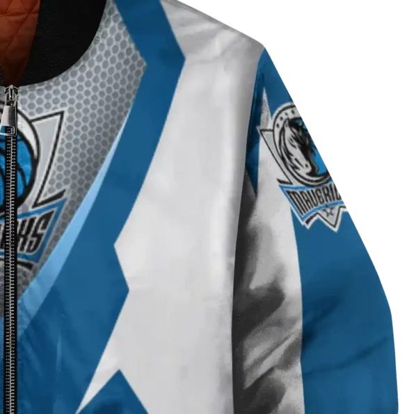 customized dallas mavericks v stripes blue white bomber jacket premium grade