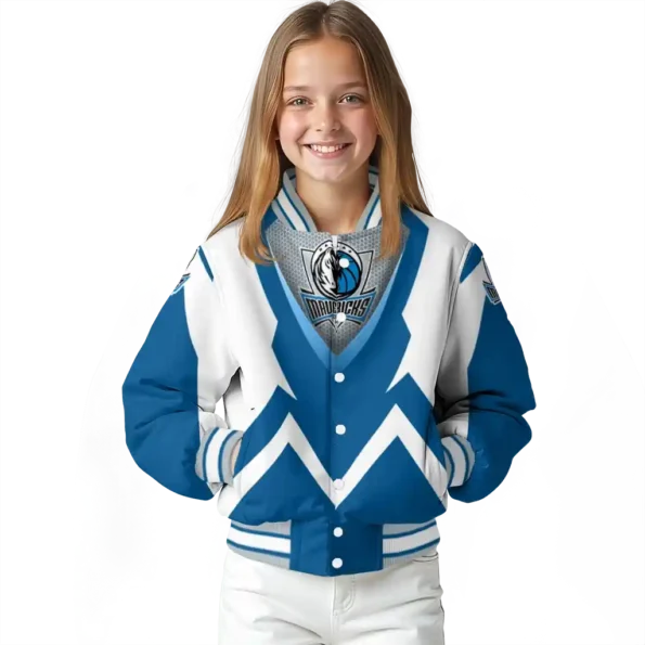 customized dallas mavericks v stripes blue white varsity jacket top rated.webp