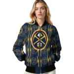 customized denver nuggets bolt stripe blue bomber jacket best selling