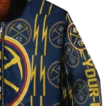 customized denver nuggets bolt stripe blue bomber jacket best selling