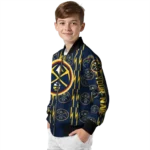 customized denver nuggets bolt stripe blue bomber jacket best selling