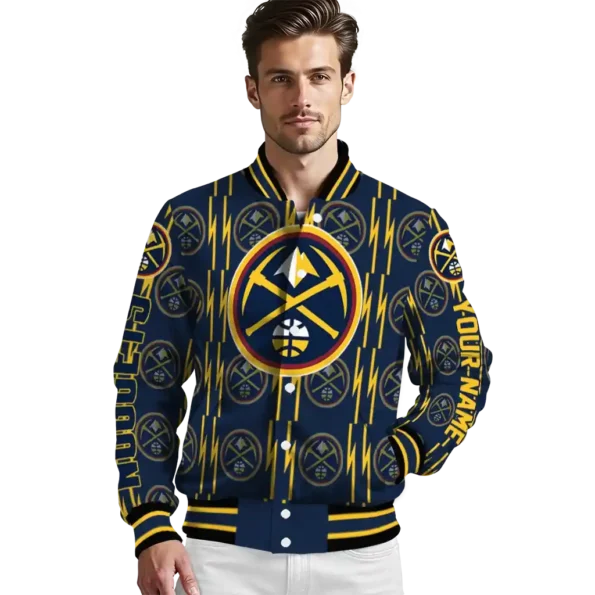 customized denver nuggets bolt stripe blue varsity jacket high quality.webp
