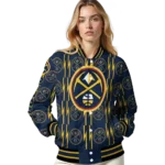 customized denver nuggets bolt stripe blue varsity jacket best selling.webp