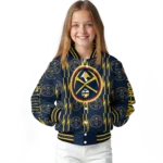 customized denver nuggets bolt stripe blue varsity jacket best selling.webp