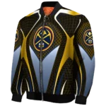 customized denver nuggets mesh chest black bomber jacket best selling
