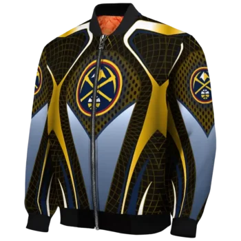 customized denver nuggets mesh chest black bomber jacket best selling